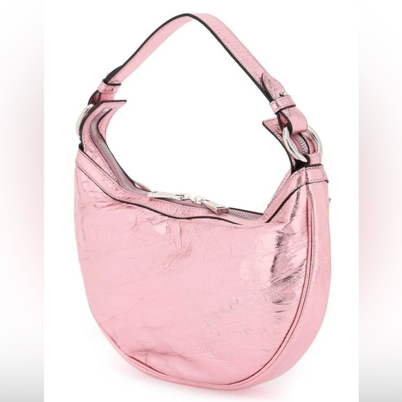 Versace Small Repeat Metallic-Effect Shoulder Bag - Picture 3 of 9